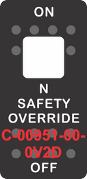"N SAFETY OVERRIDE"  Black Switch Cap single White Lens (ON)-OFF